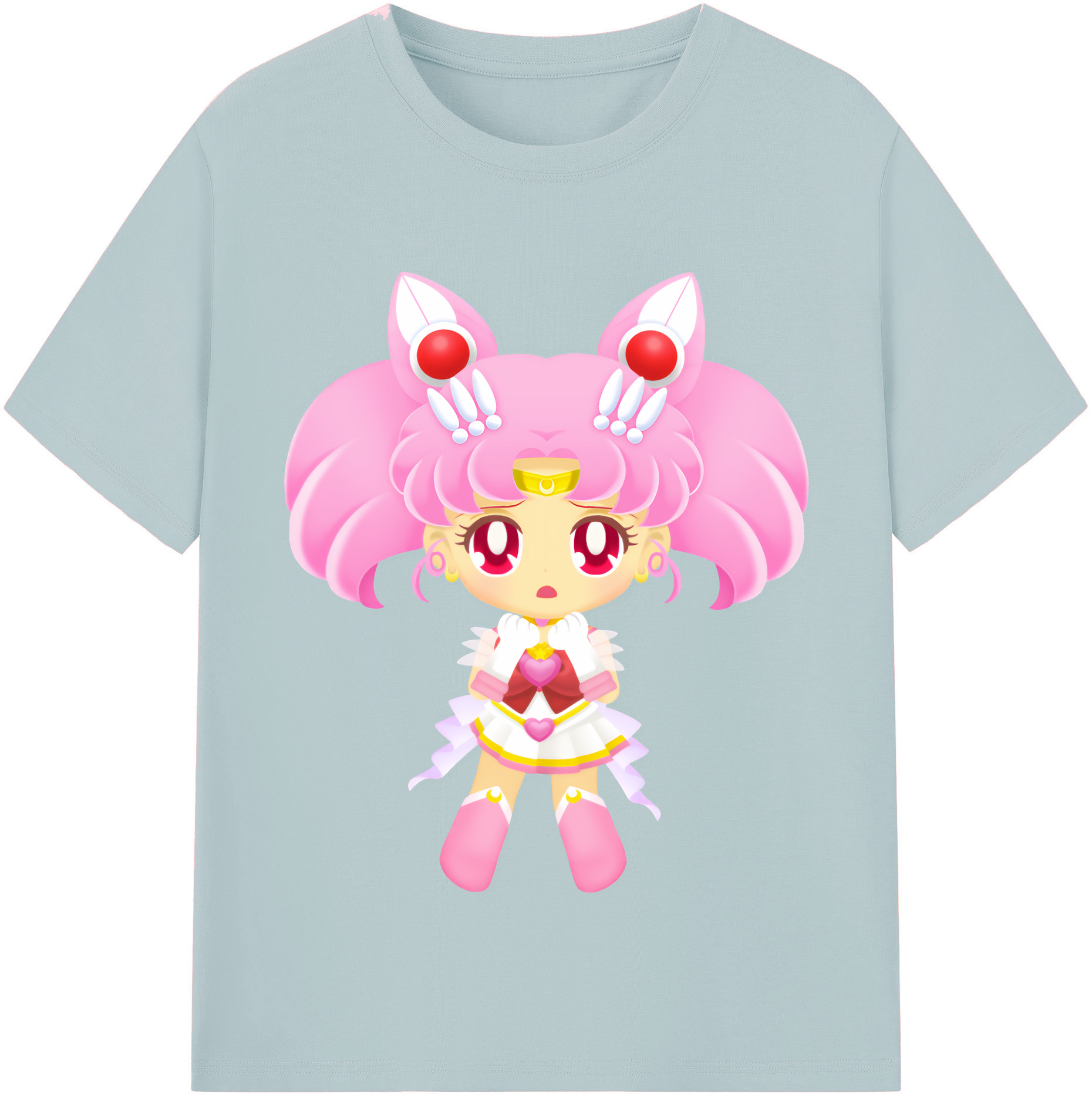 （画像用） 美少女戦士セーラームーン ちびうさ Sailor Moon Chibiusa Tsukino Usagi Small Lady Serenity 綿100％半袖Tシャツ（フロントプリント）